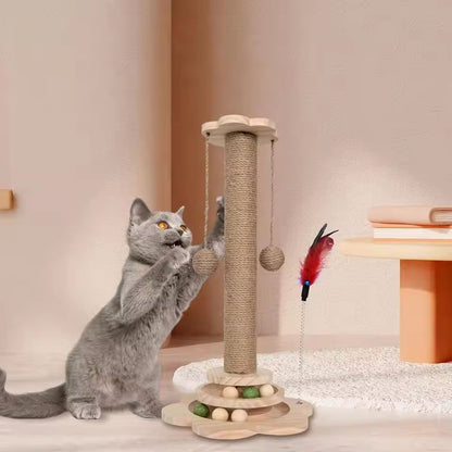 Cat Scratching Post Cat Scratching Board Wooden Wear-resistant and Scratch-resistant Post Furniture Training Grinding Claw Toys